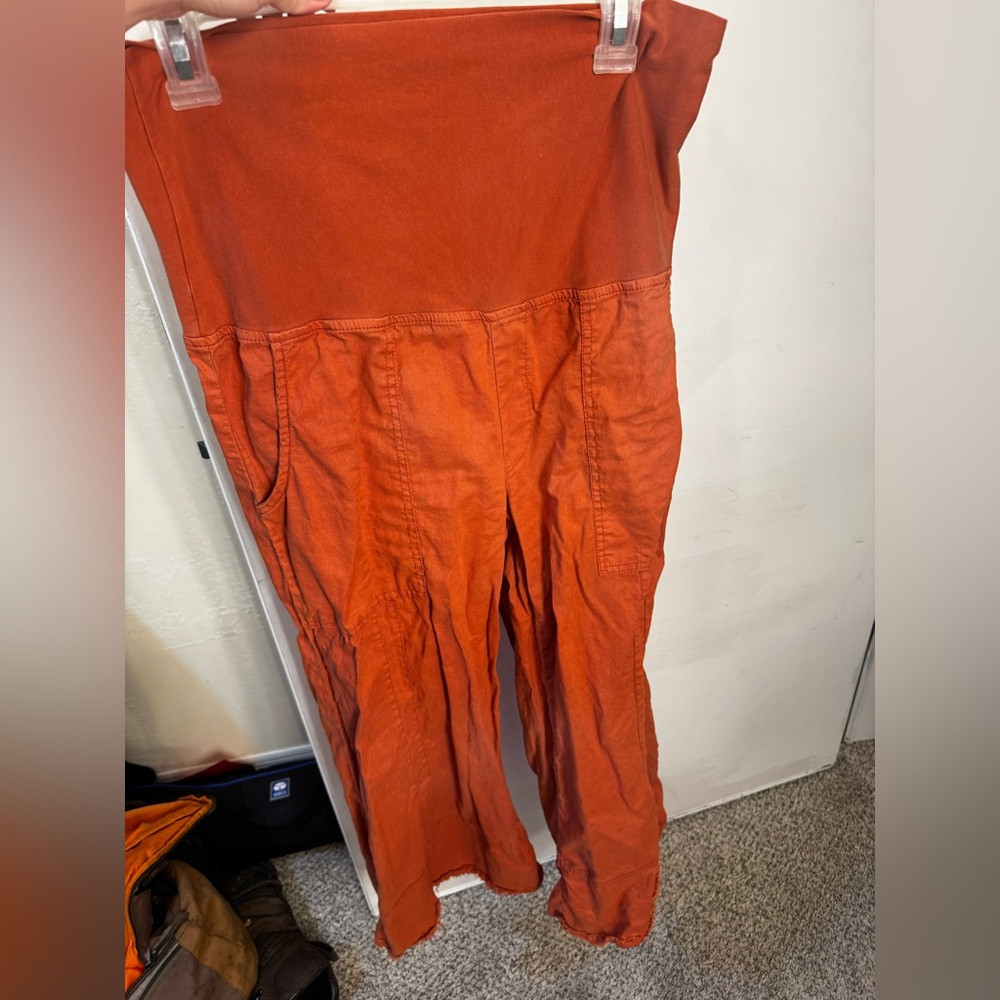 Wide Leg Maternity Wide Leg Pants in Burnt Orange